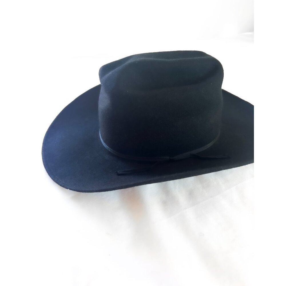 Rockmount Ranch Wear Black Wool Felt Cowboy Rodeo Hat 7 1/4 - Picture 3 of 12